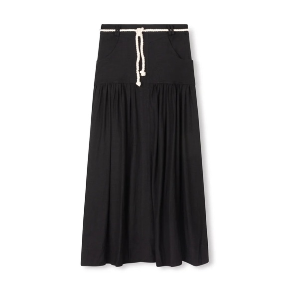 Monte Carlo Black Knee Length Skirt with drawstring and Pockets size 10 - Picture 1 of 4